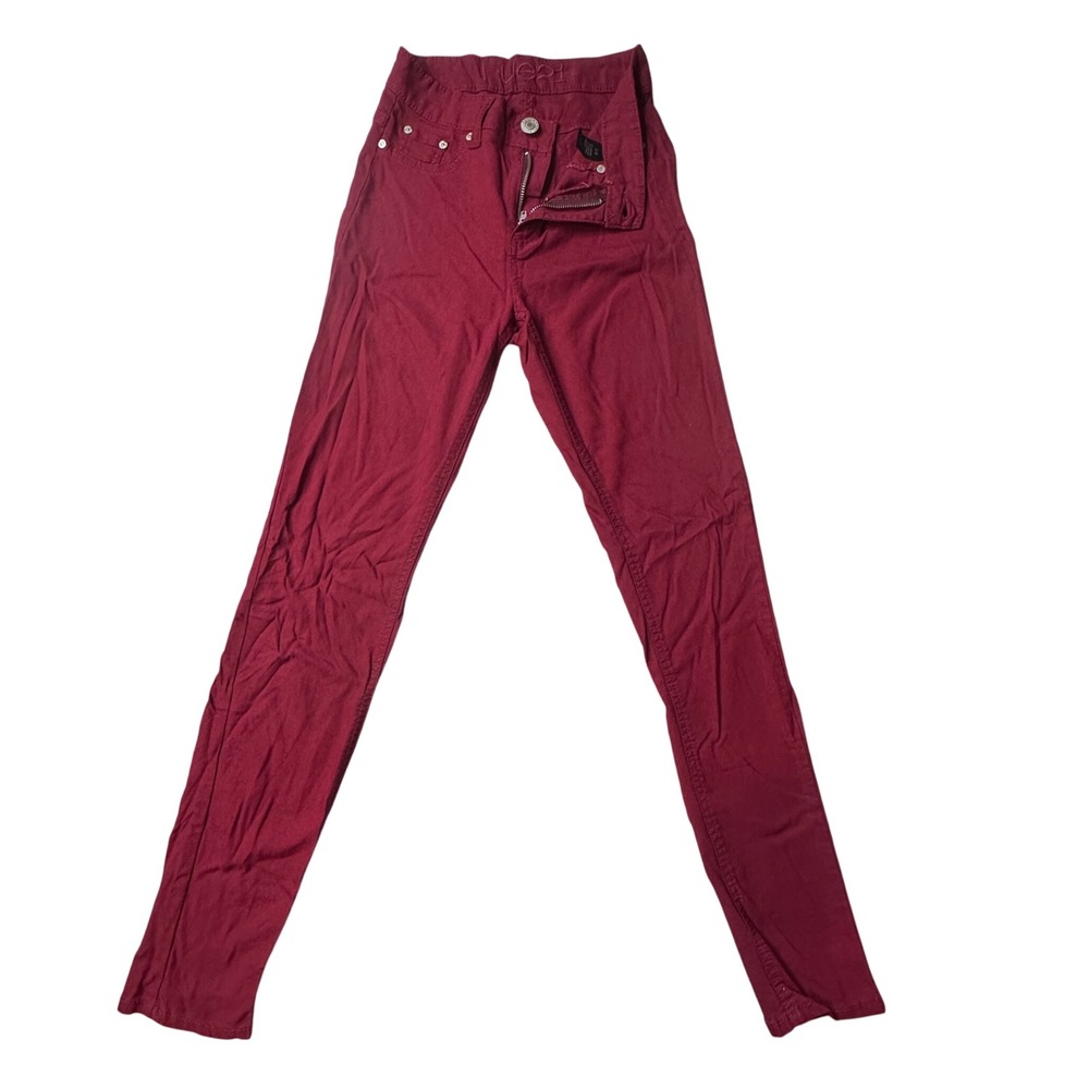 rue21 Pants Women 3/4 Burgundy Midrise Skinny Short Rayon Blend Stretch 5-Pocket